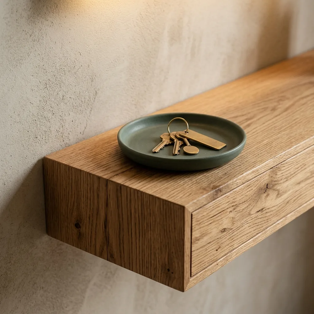 Floating Oak Console